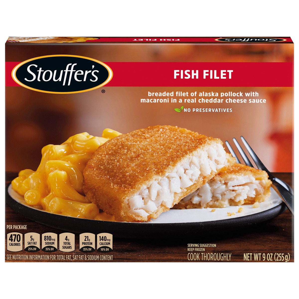 slide 12 of 13, Stouffers Fish Filet Mac & Cheese Entree, 9 oz