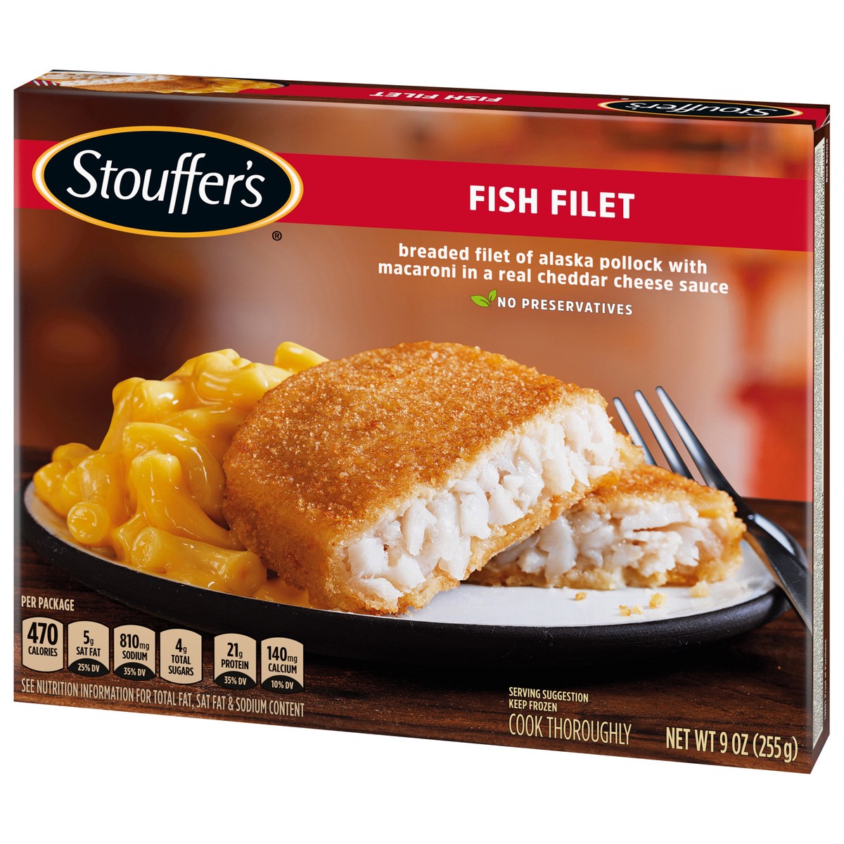 slide 3 of 13, Stouffers Fish Filet Mac & Cheese Entree, 9 oz