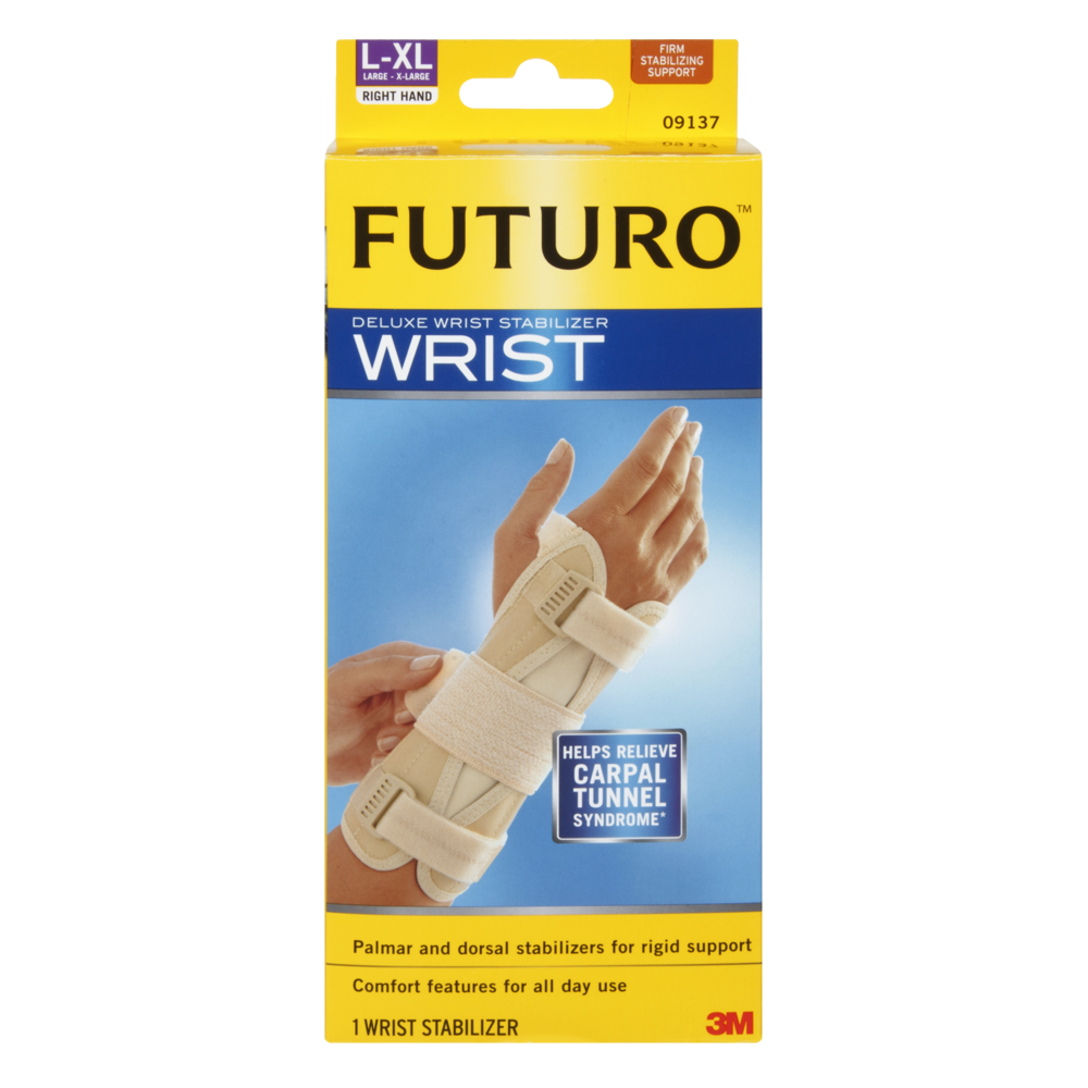 slide 1 of 1, Futuro Wrist L-XL Right Hand Firm Stabilizing Support Deluxe Wrist Stabilizer, 1 ct