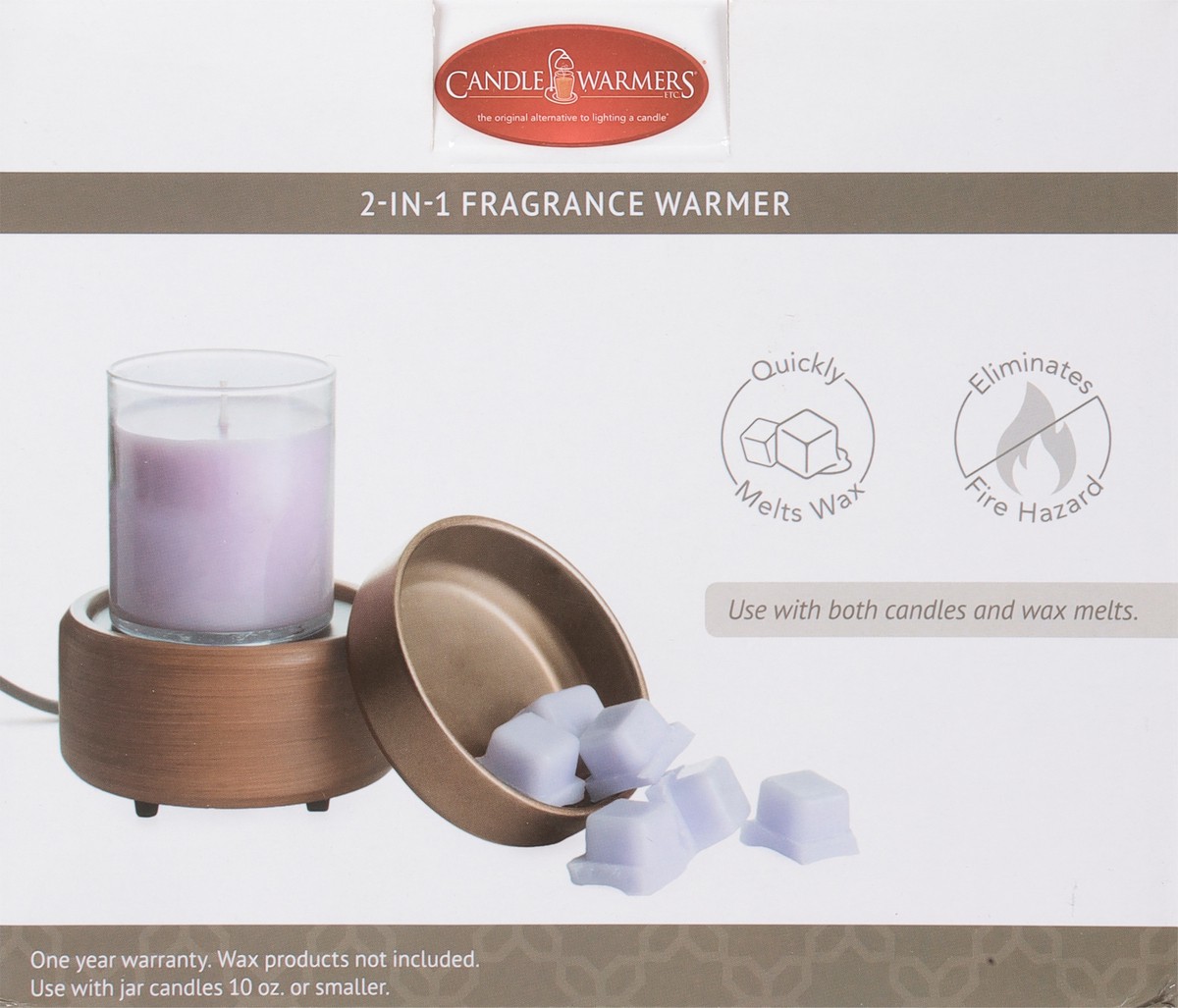 slide 9 of 9, Candle Warmers 2-in-1 Pewter Walnut Fragrance Warmer 1 ea, 1 ct