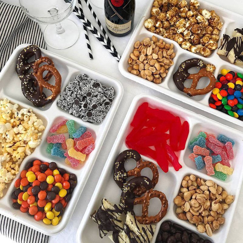 slide 3 of 4, Classic White Compartment Trays 10 Inch, 30 ct