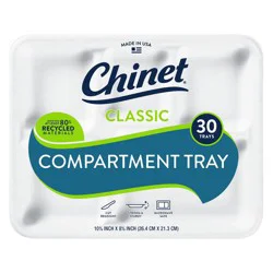 Chinet Classic Compostable Compartment Trays 30 ea