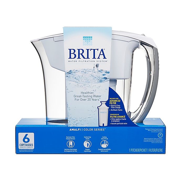 slide 2 of 2, Brita 6-Cup Amalfi Pitcher - White, 1 ct