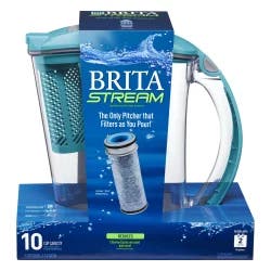 Brita 10 Cup Stream Rapids Filtered Water Pitcher Blue