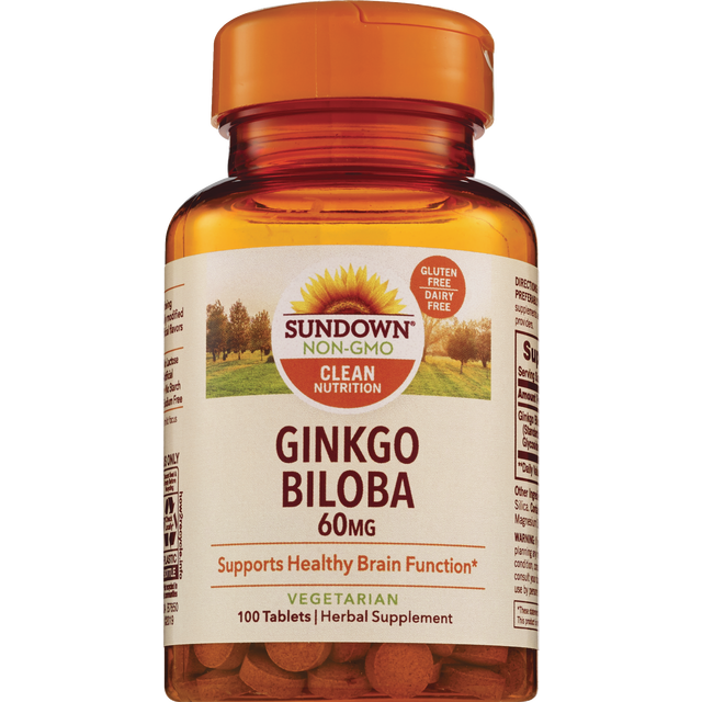 slide 1 of 1, Sundown Naturals Ginkgo Biloba Plus 60 MG, 100 ct