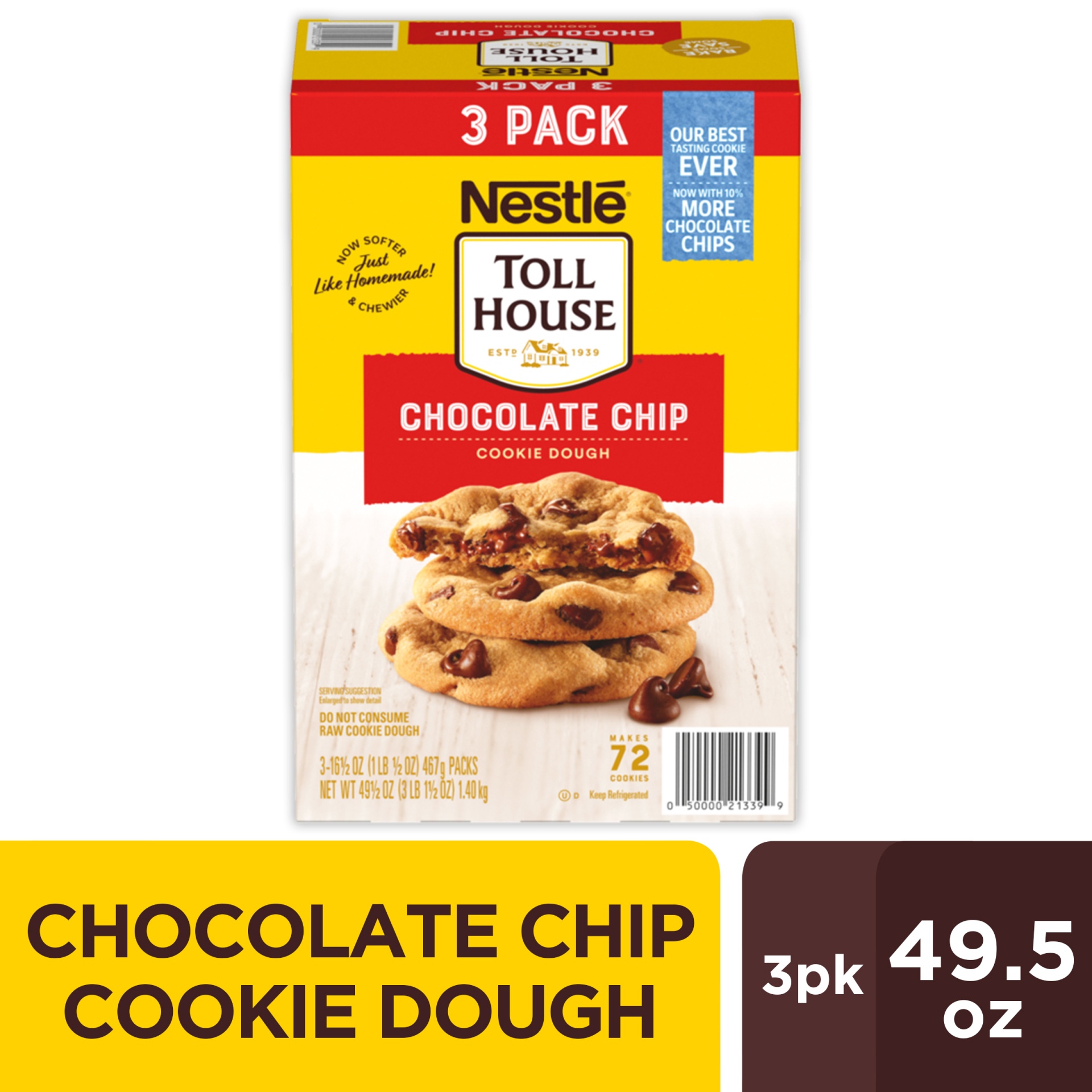 slide 1 of 1, Toll House Chocolate Chip Cookie Dough, 