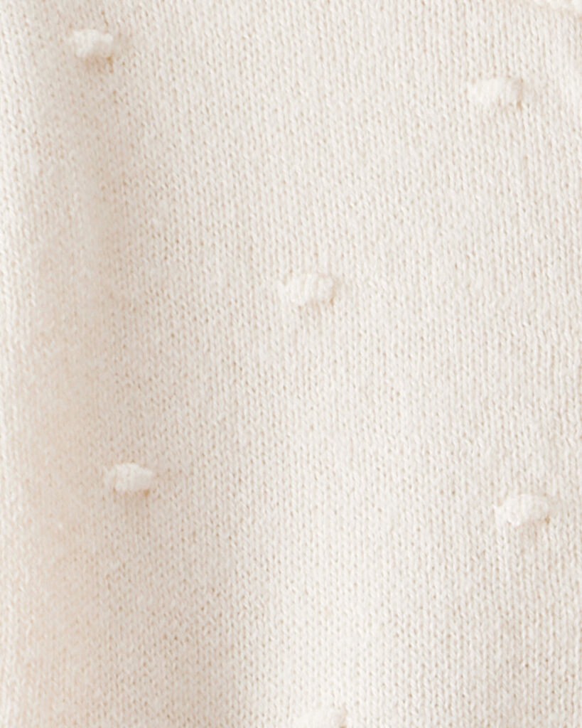 slide 3 of 3, Carter's Baby Girl Cotton Long-Sleeve Jumpsuit - White Ivory 24M, 1 ct