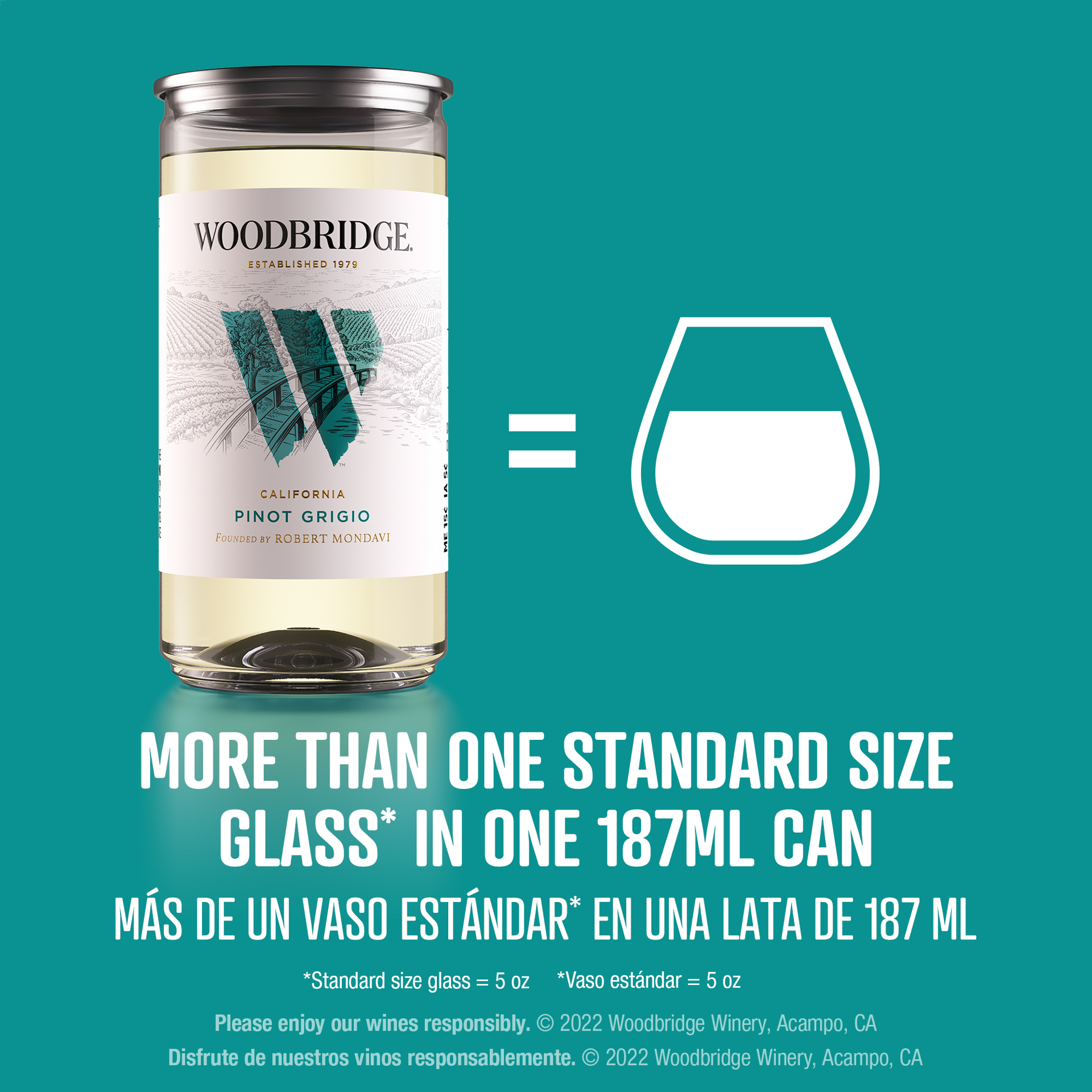 slide 7 of 10, Woodbridge by Robert Mondavi Pinot Grigio White Wine, 187ml Can, 6.32 fl oz