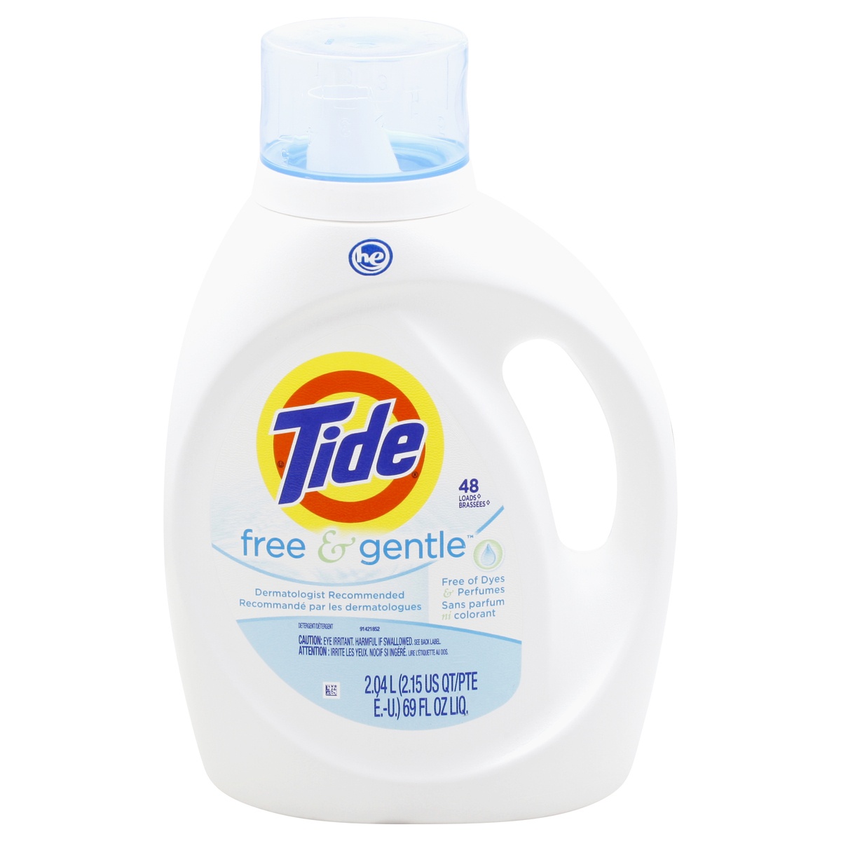 slide 1 of 1, Tide Liquid Free & Gentle Laundry Detergent, 69 fl oz