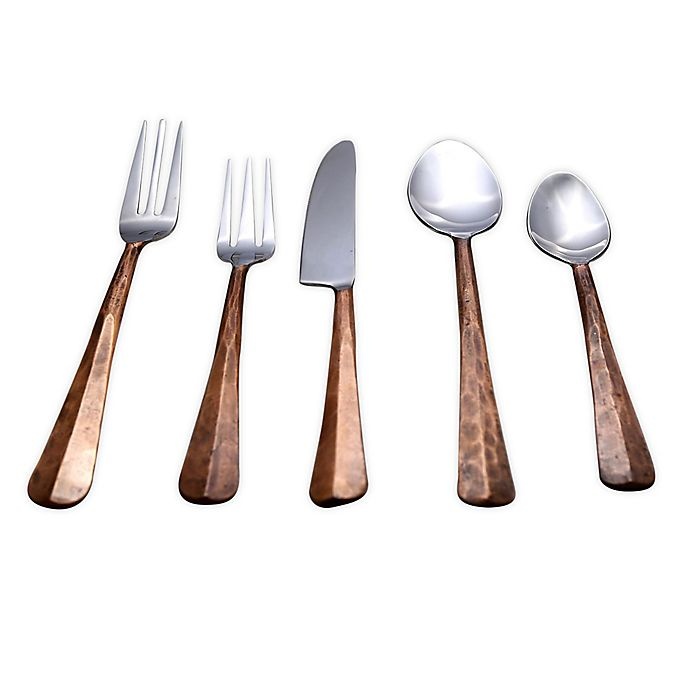 slide 1 of 3, INOX Artisans Ridge Urban Flatware Set - Copper, 20 ct