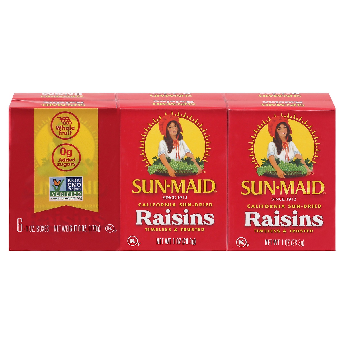 slide 1 of 3, Sun-Maid Sun-Dried Raisins 6 - 1 oz Boxes, 6 ct; 1 oz