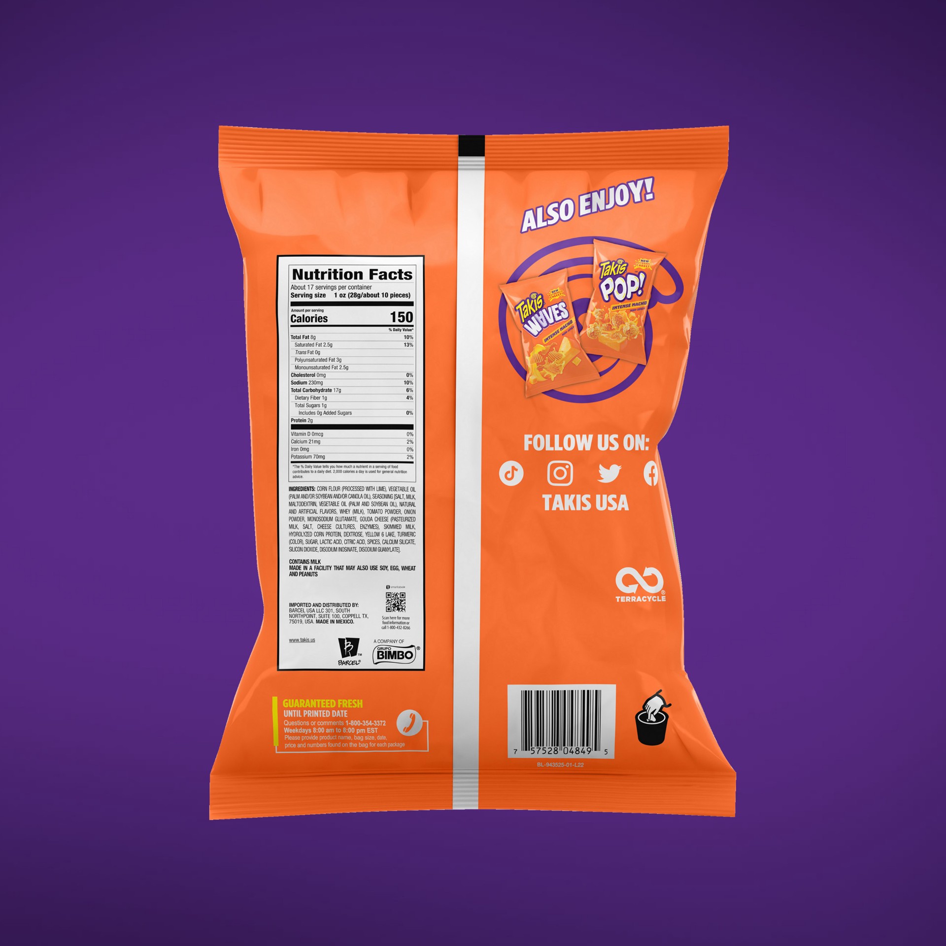 slide 8 of 9, Takis Intense Nacho Fiesta Size, 17 oz