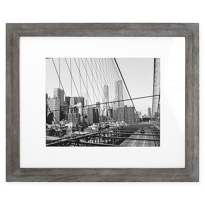 slide 1 of 1, Malden Gallery Matted Photo Frame - Grey, 11 in x 14 in