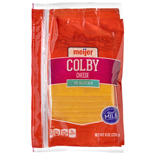 slide 1 of 1, Meijer Natural Sliced Colby Cheese, 8 oz