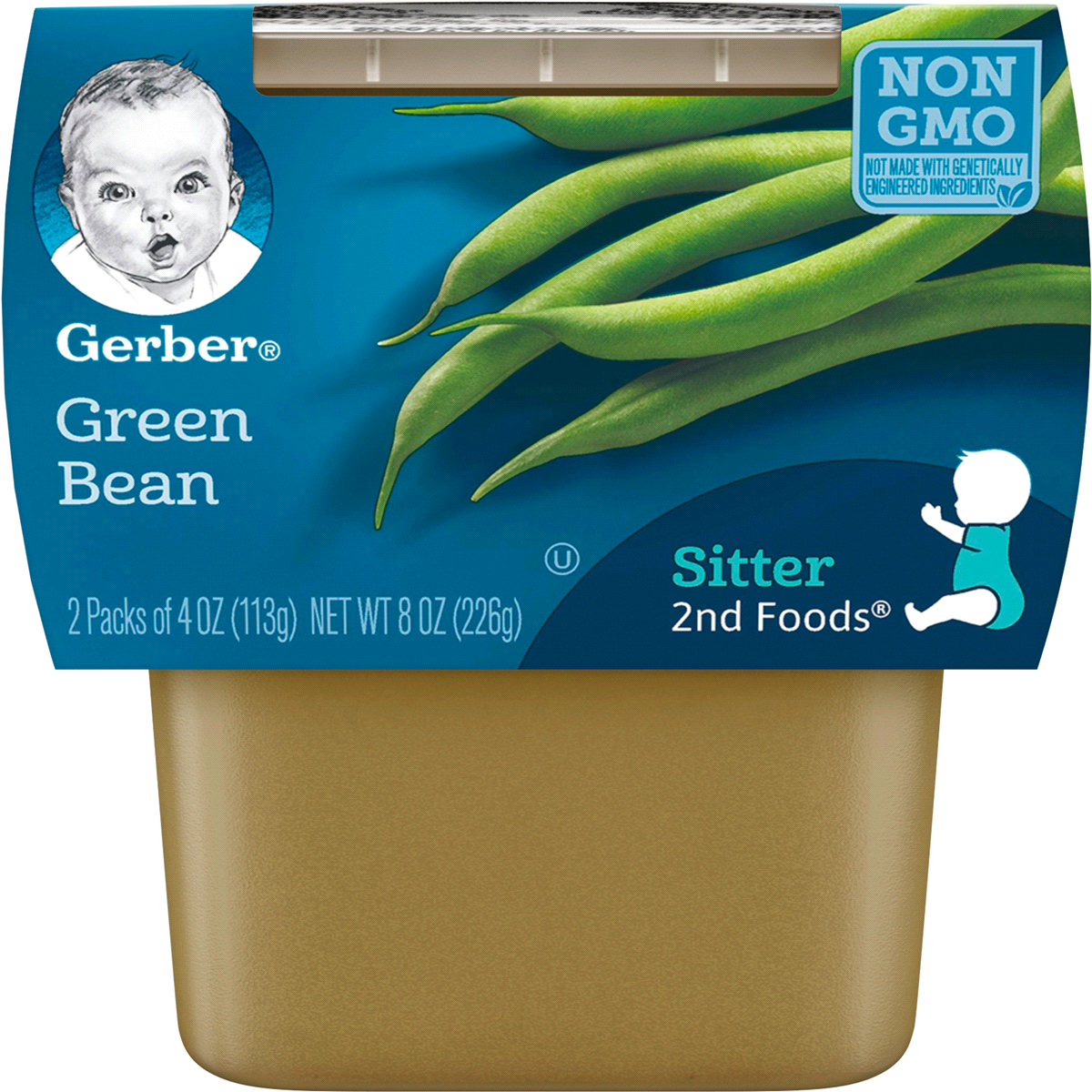 slide 1 of 1, Gerber 2nd NatureSelect Green Beans Baby Food, 2 ct; 3.5 oz