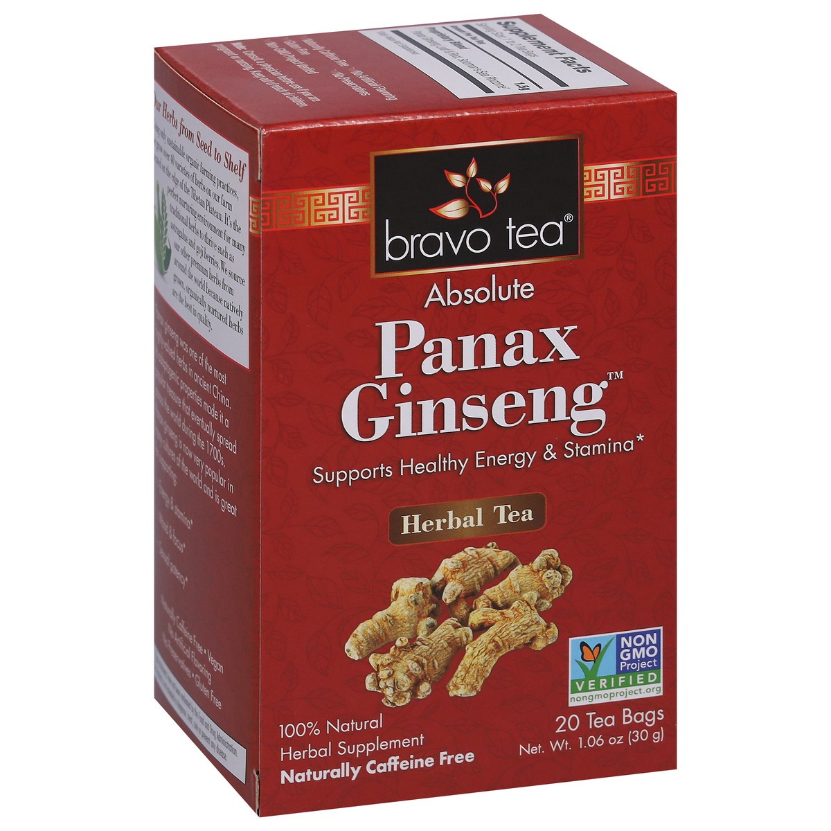 slide 5 of 9, Bravo Tea Absolute Panax Ginseng Herbal Tea 20 Tea Bags - 20 ct, 20 ct