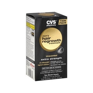 slide 1 of 1, CVS Pharmacy Men's Hair Regrowth Treatment Extra Strength Twin Pack, 2 ct; 2 fl oz; 60 ml