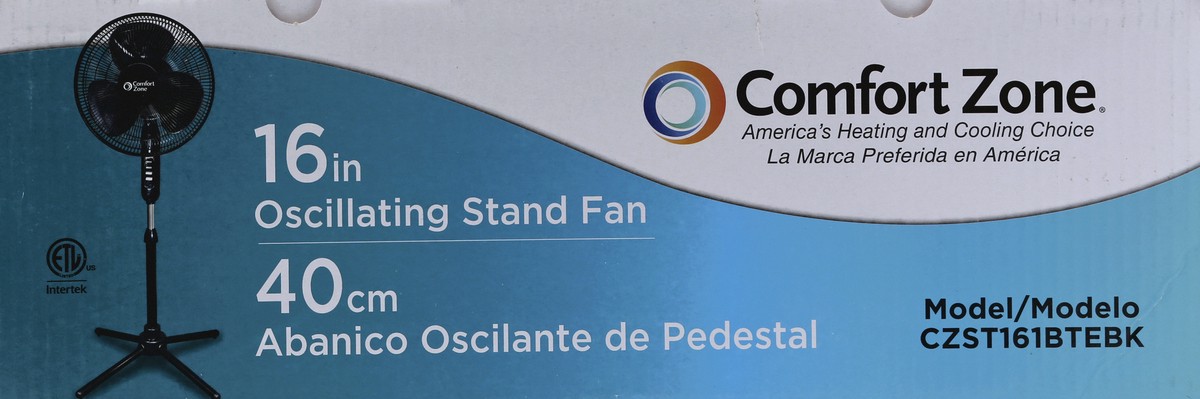 slide 2 of 4, Comfort Zone Oscillating 16 In Pedestal Fan, 16 in