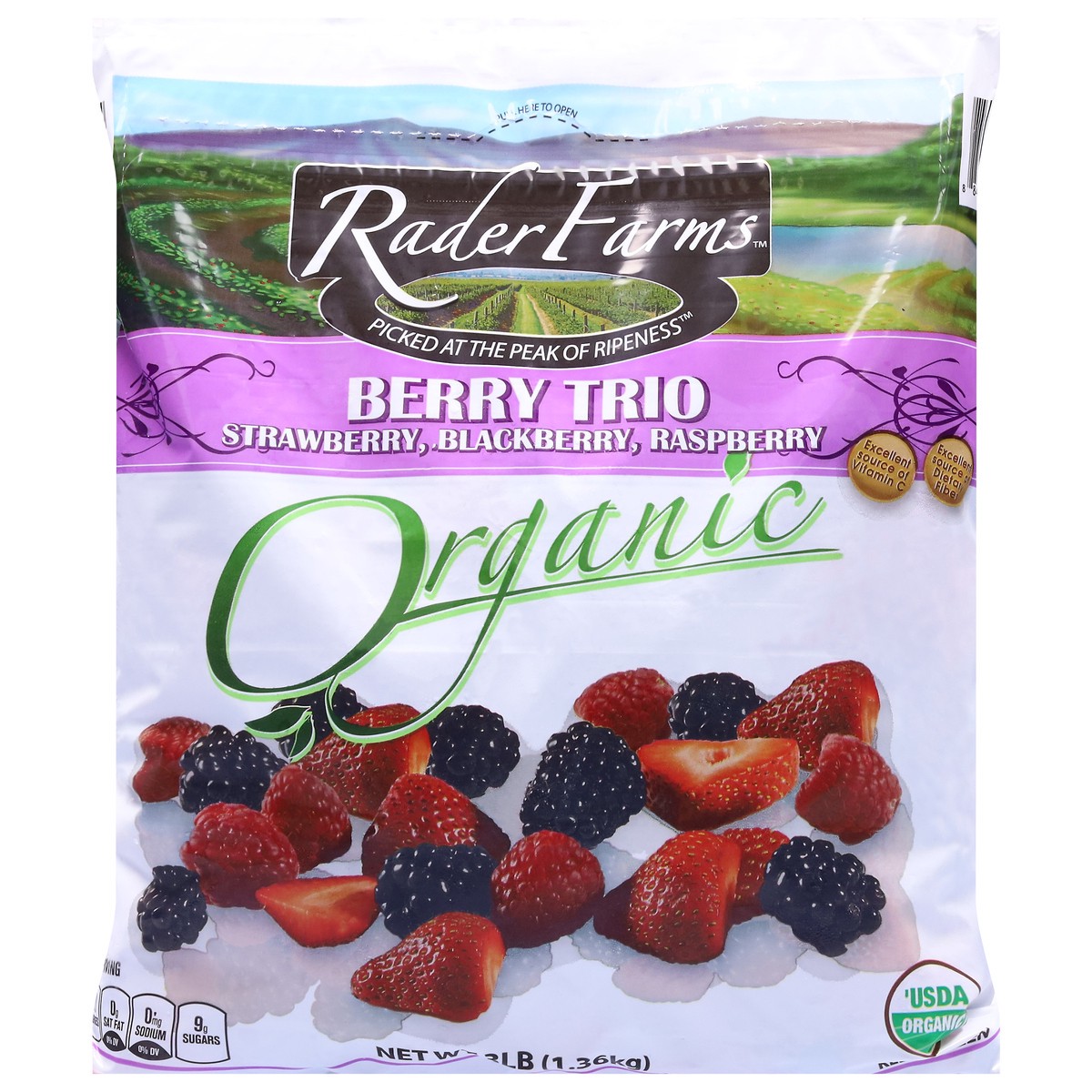 slide 1 of 9, Rader Farms Organic Berry Trio 3 lb, 48 oz