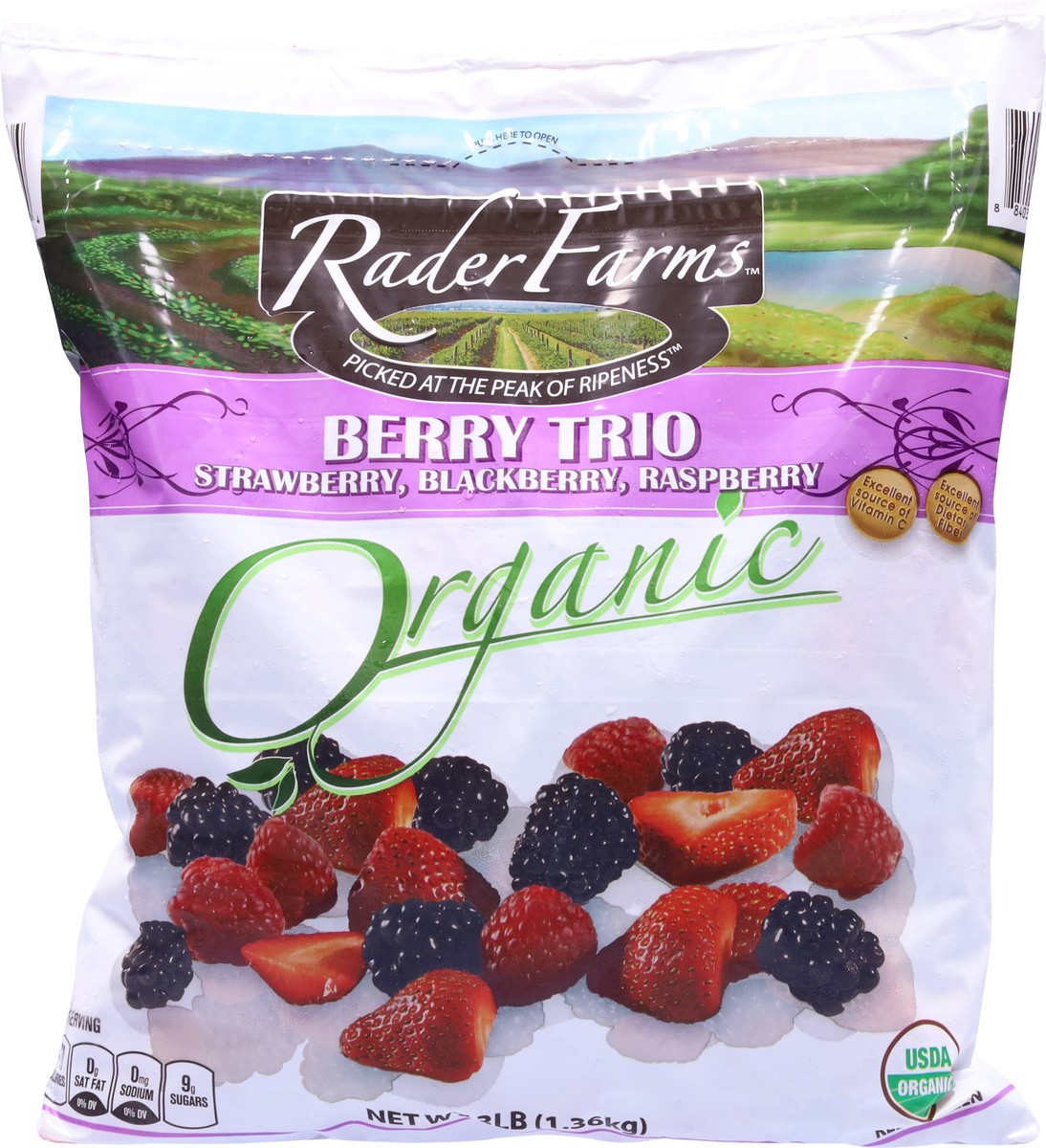 slide 6 of 9, Rader Farms Organic Berry Trio 3 lb, 48 oz