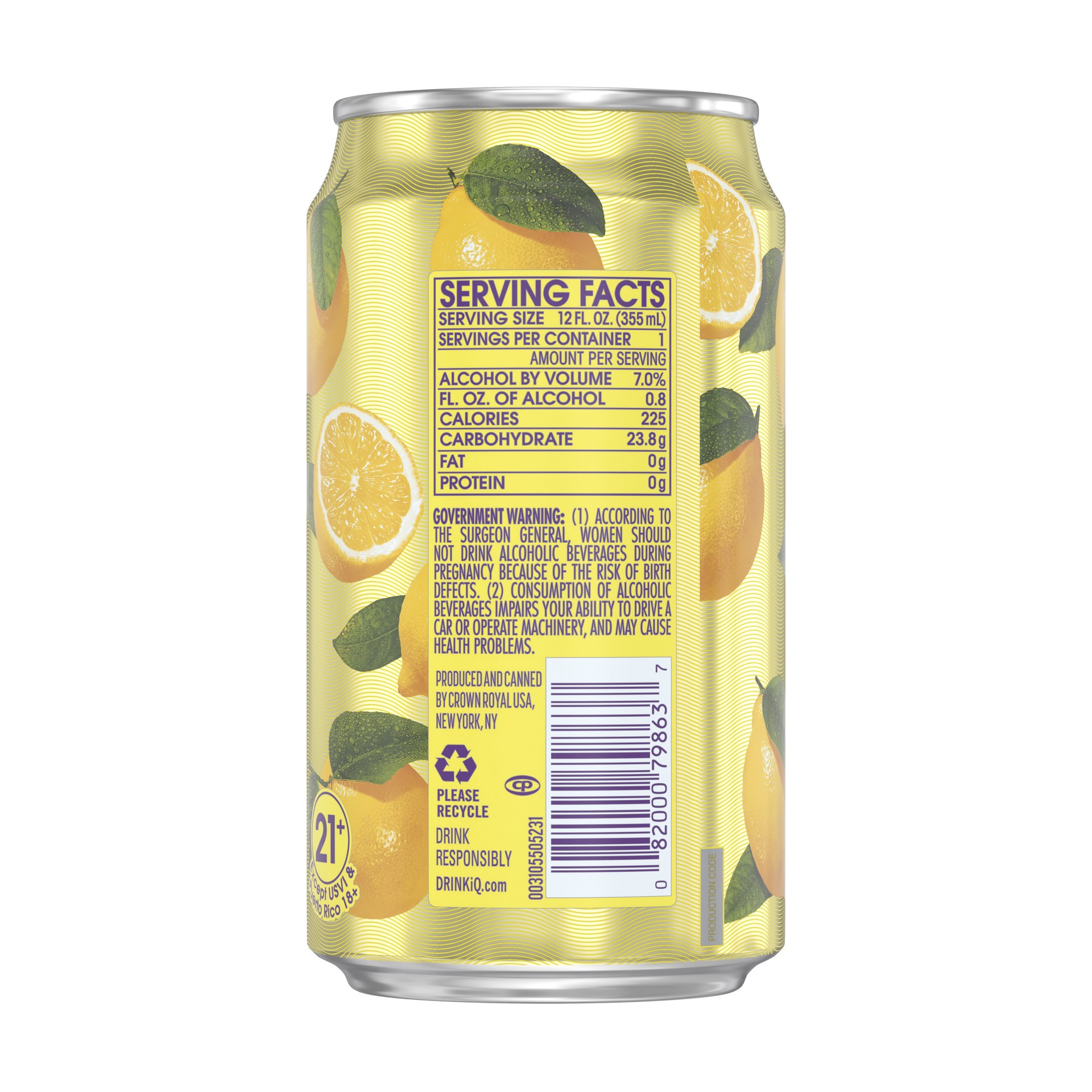 slide 4 of 4, Crown Royal Whisky Lemonade Cocktail, 12 fl oz, 48 oz