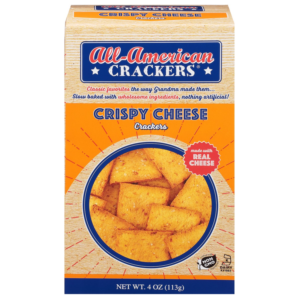 slide 3 of 14, All-American Crackers Crispy Cheese Crackers 4 oz, 4 oz