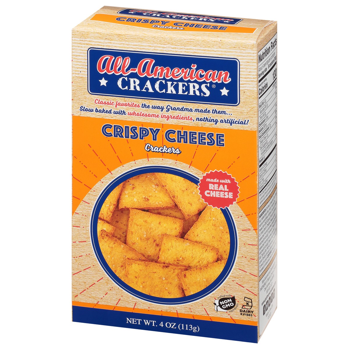 slide 5 of 14, All-American Crackers Crispy Cheese Crackers 4 oz, 4 oz