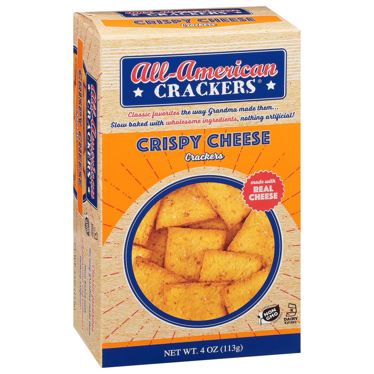 slide 12 of 14, All-American Crackers Crispy Cheese Crackers 4 oz, 4 oz