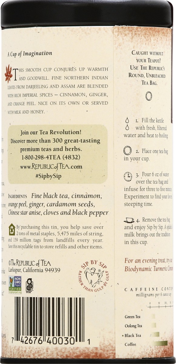 slide 7 of 12, REPUBLIC OF TEA Chai Black Tea - 50 ct, 50 ct