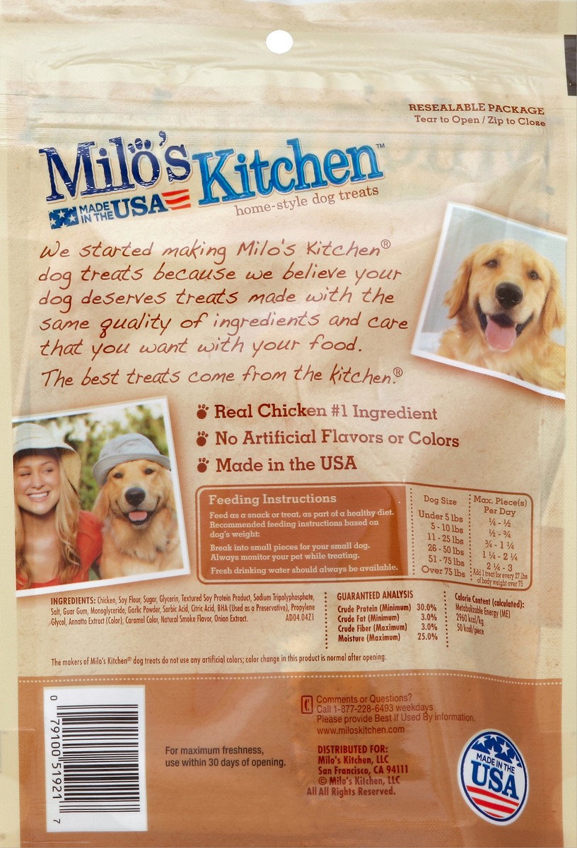 slide 6 of 6, Milo's Kitchen Milos Kitchen Chicken Strips, 2.7 oz