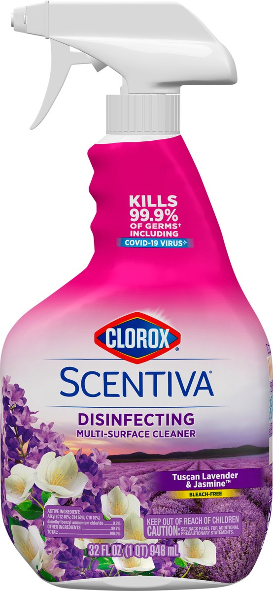 slide 5 of 5, Scentiva Multi Surface Cleaner Tuscan Lavender & Jasmine Spray, 32 oz