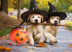 Avanti Press, I Golden Puppies With Broom Stic