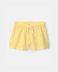 Carters Girls Eyelet Shorts - Yellow Yellow 12
