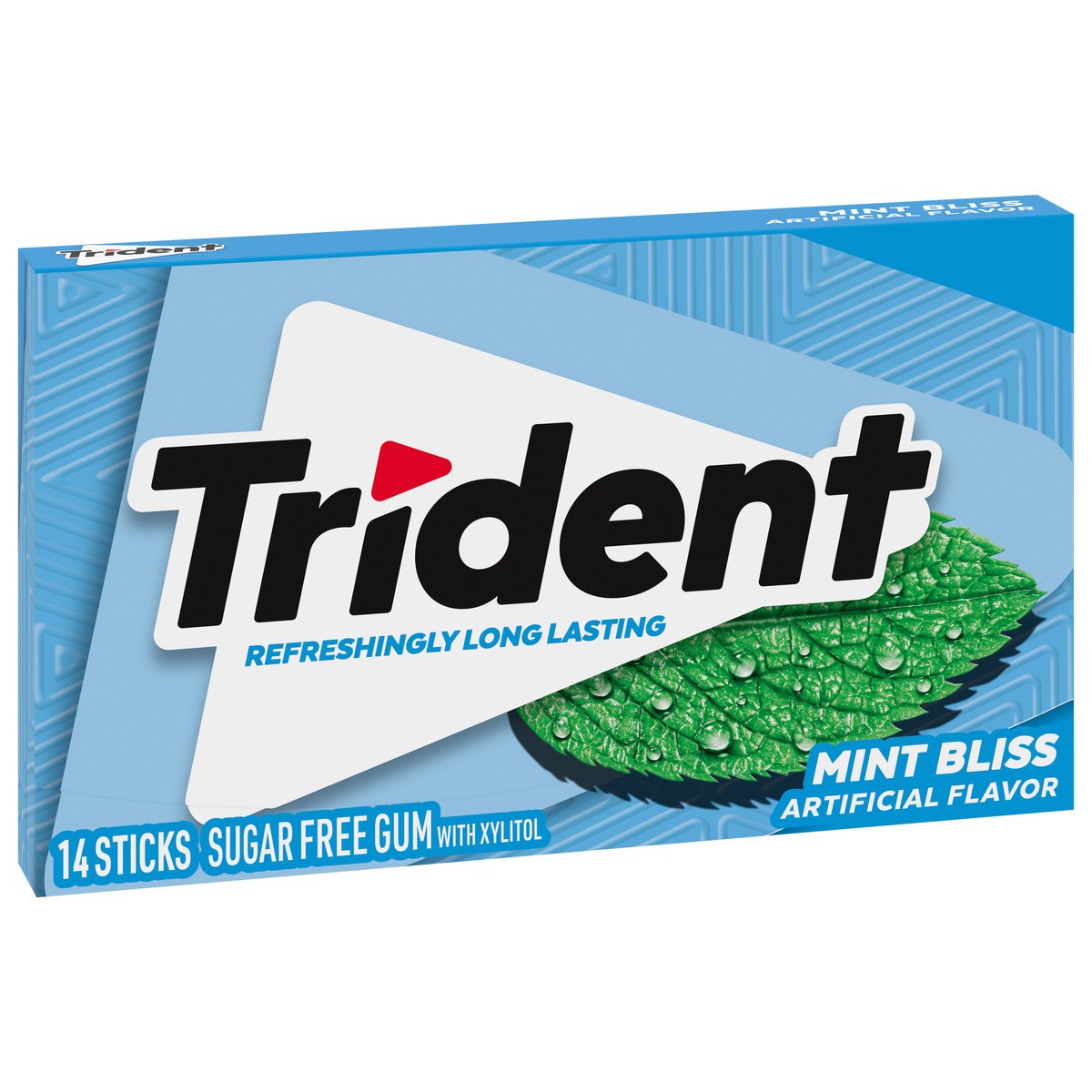 slide 6 of 9, Trident Mint Bliss Sugar Free Gum, Made with Xylitol, 14 Piece Pack, 0.06 lb