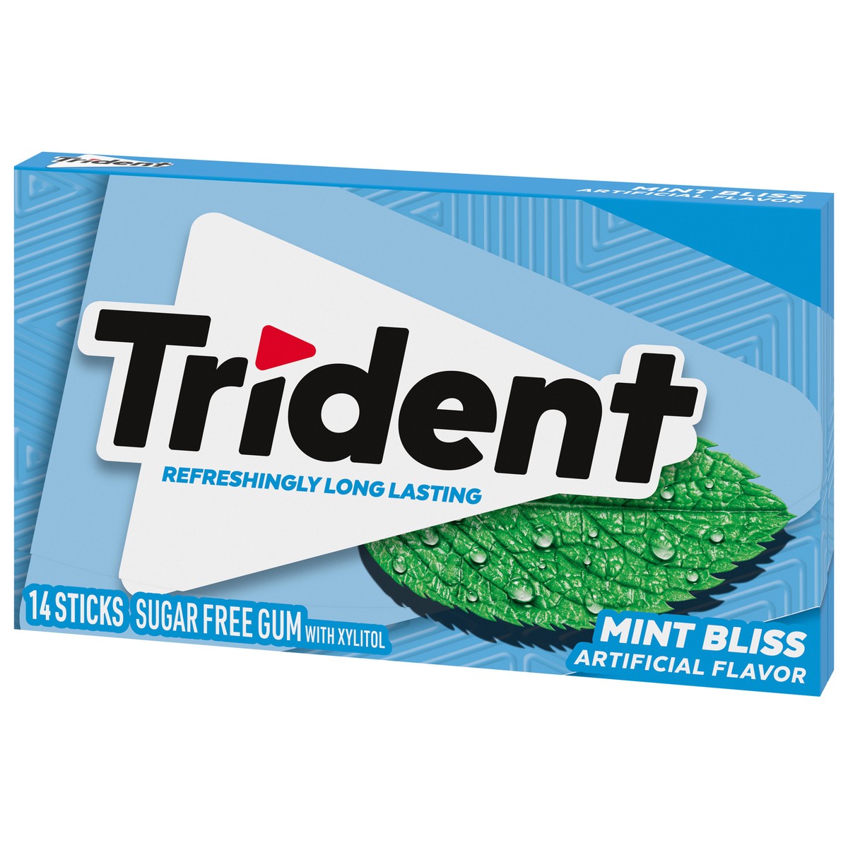 slide 3 of 9, Trident Mint Bliss Sugar Free Gum, Made with Xylitol, 14 Piece Pack, 0.06 lb