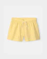 Carters Girls Eyelet Shorts - Yellow Yellow 10