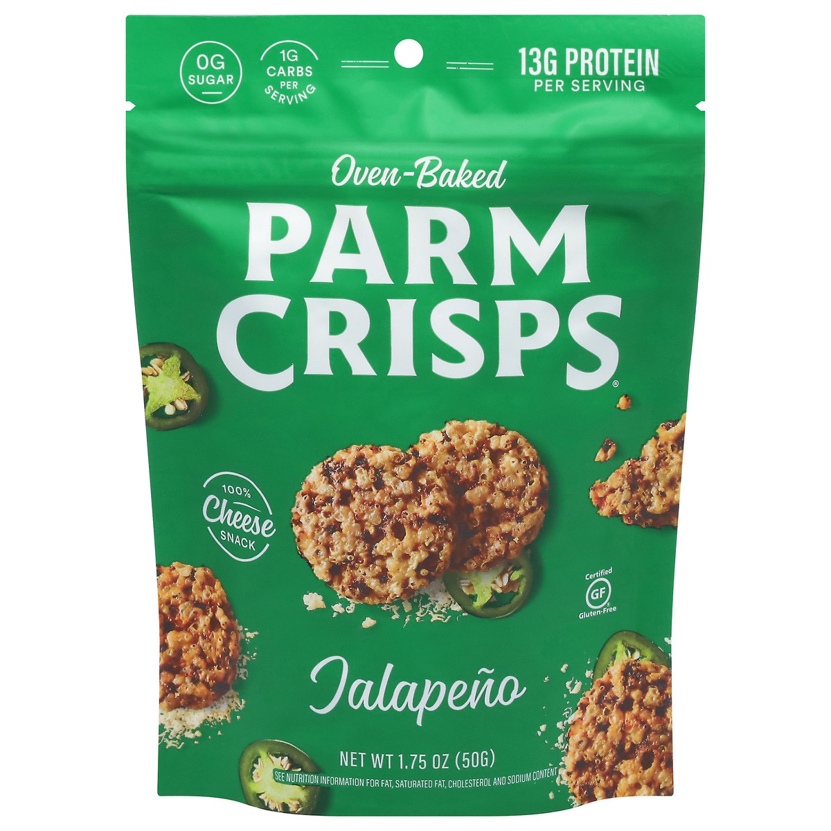 slide 1 of 12, ParmCrisps Oven-Baked Jalapeno Cheese Snack 1.75 oz, 1.75 oz