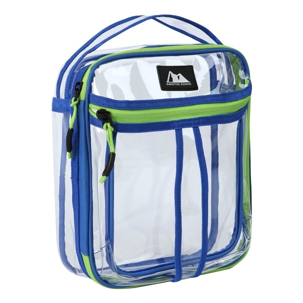 slide 2 of 2, Arctic Zone Transparent Dual Compartment Lunch Pack, 9-1/2''H X 4-1/4''W X 8''D, Blue/Green, 1 ct