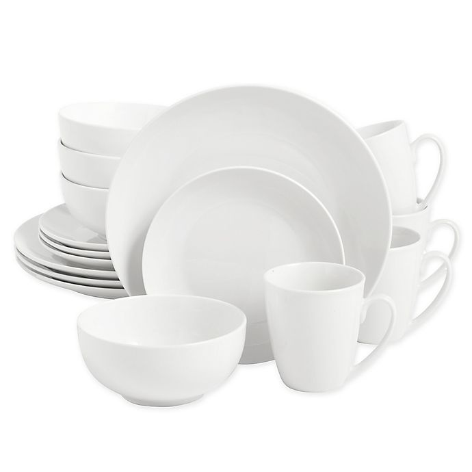 2 sets SALT Round Coupe 16-Piece Dinnerware Set in White (32