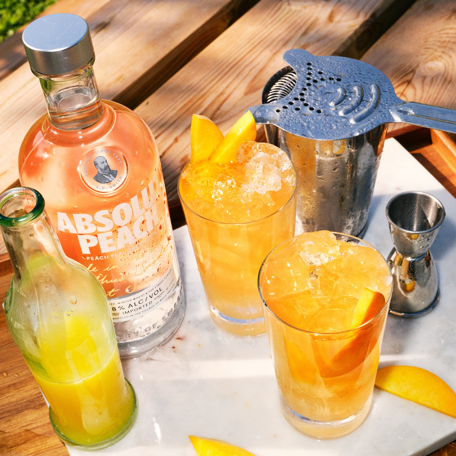 slide 4 of 7, Absolut Peach Flavored Vodka, 1 L Bottle, 38% ABV, 1 liter