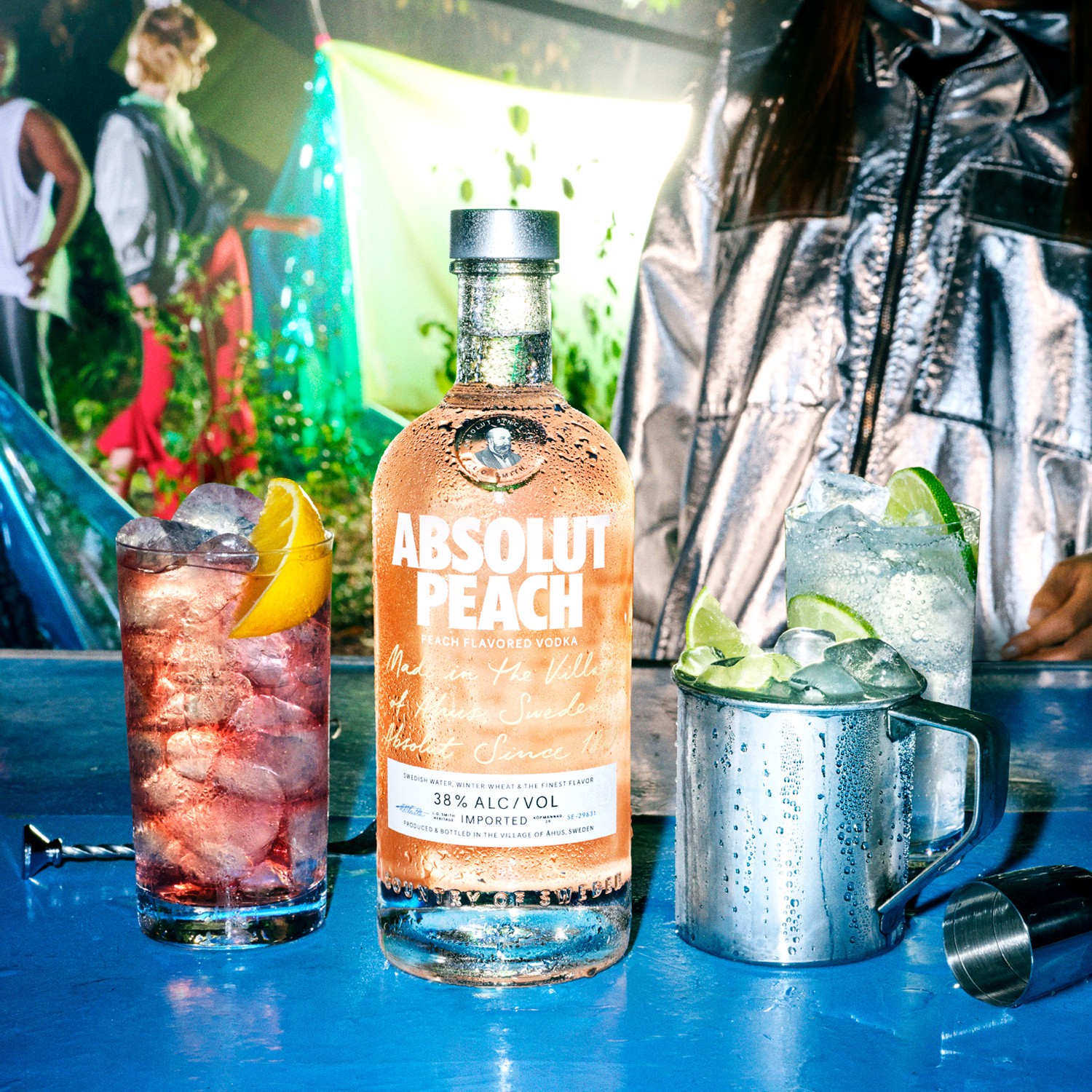 slide 2 of 7, Absolut Peach Flavored Vodka, 1 L Bottle, 38% ABV, 1 liter