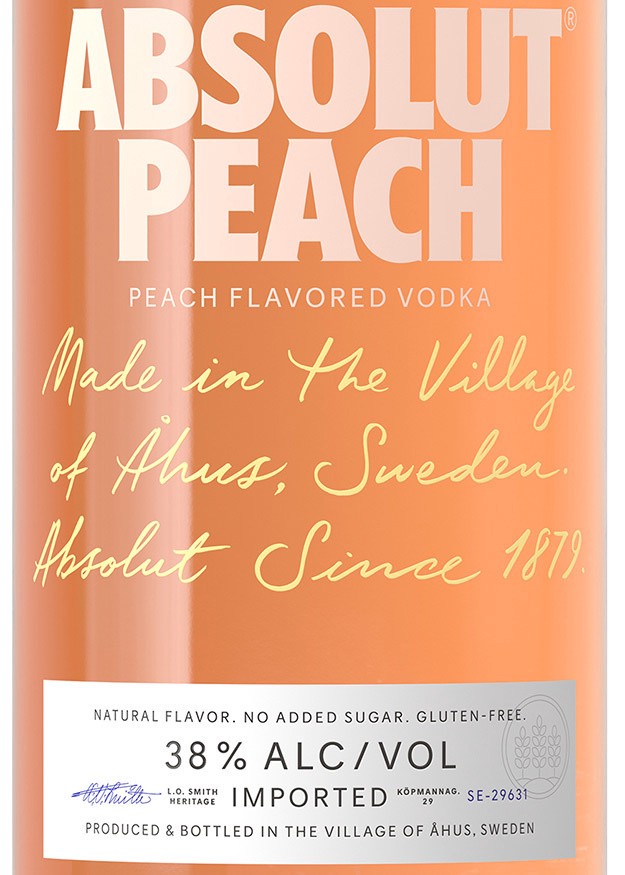 slide 3 of 7, Absolut Peach Flavored Vodka, 1 L Bottle, 38% ABV, 1 liter