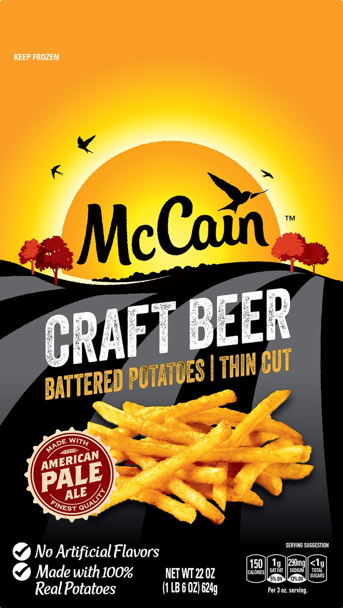 slide 4 of 11, McCain Thin Cut Craft Beer Battered Potatoes 22 oz, 22 oz