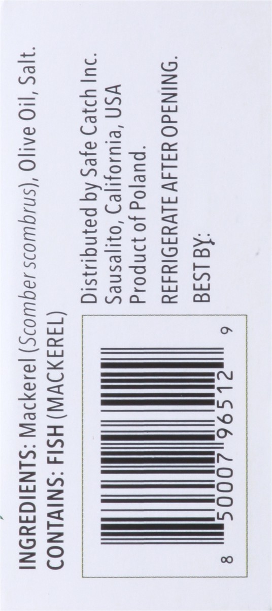 slide 5 of 9, Safe Catch Wild Skinless & Boneless Mackerel in Olive Oil 4 oz, 4 oz