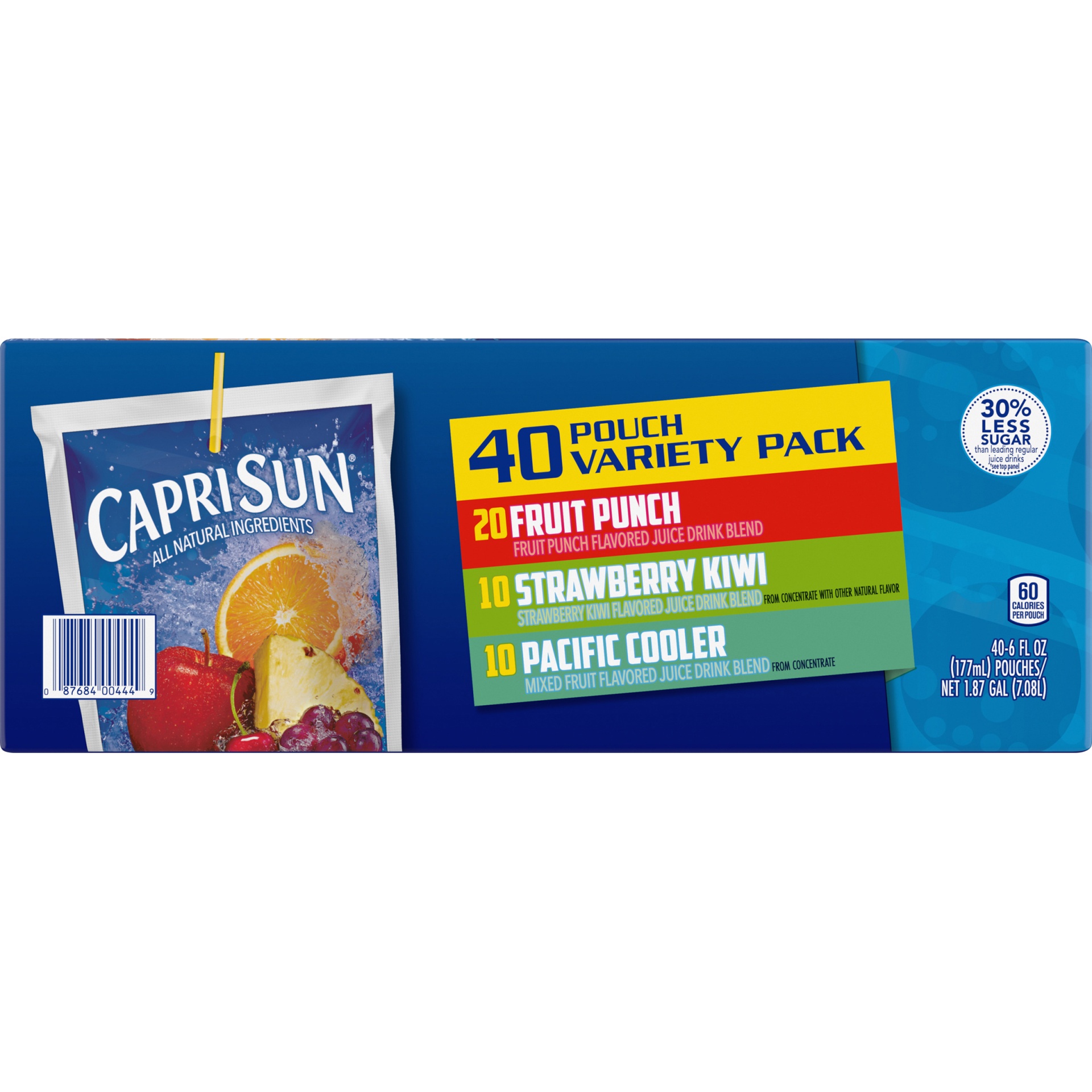 slide 4 of 12, Capri Sun Fruit Punch, Strawberry Kiwi & Pacific Cooler Naturally Flavored Juice Drink Blend Variety Pack - 40 ct, 40 ct