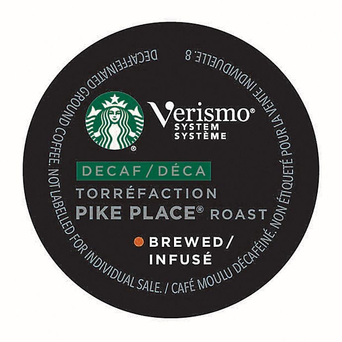 slide 1 of 4, Starbucks Verismo Decaf Pike Place Roast Brewed Coffee Pods, 12 ct