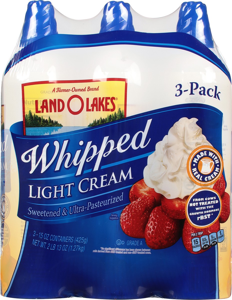slide 2 of 14, Land O'Lakes 3 Pack Whipped Light Cream 3 - 15 oz Cans, 3 ct