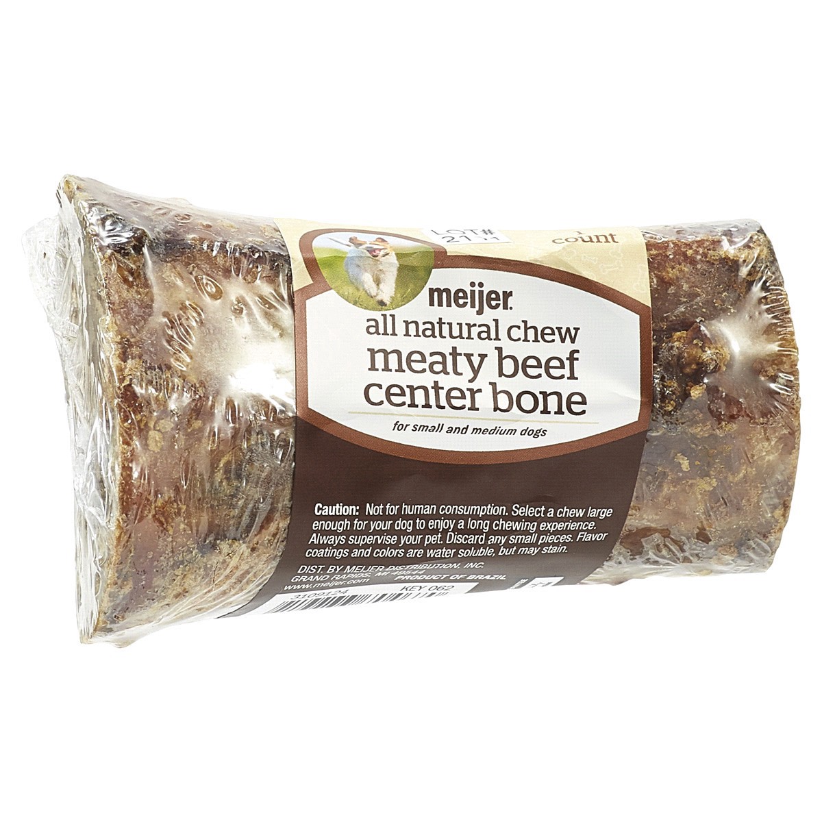 slide 5 of 29, Meijer All Natural Chew Meaty Beef Center Bone, 4, 1 ct