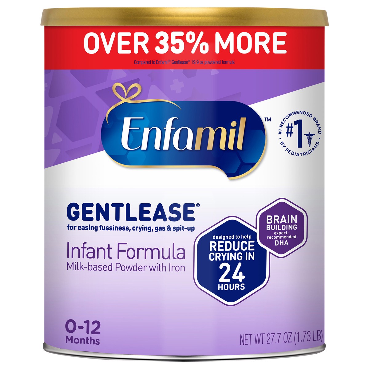 slide 1 of 9, Gentlease Baby Formula, Reduces Fussiness, Gas, Crying and Spit-up in 24 hours, DHA & Choline to support Brain development, Powder Can, 27.7 Oz, 27.7 oz