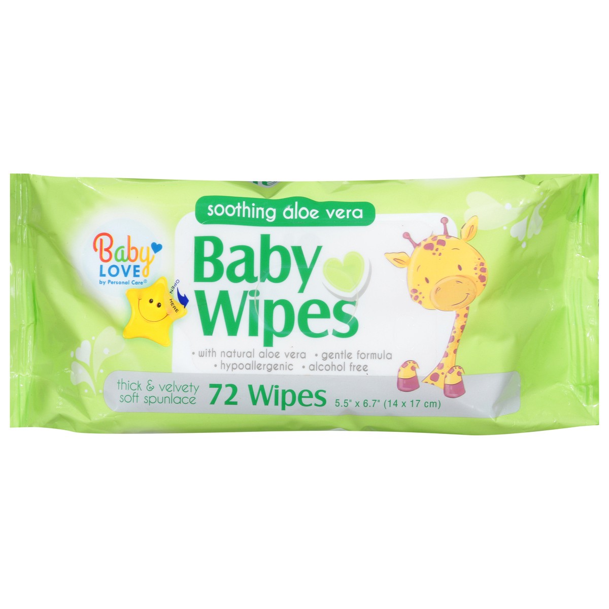 slide 1 of 9, Baby Love Soothing Aloe Vera Baby Wipes 72 ea, 72 ct